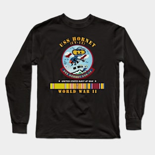 USS Hornet (CV-12) - WWII w PAC SVC Long Sleeve T-Shirt